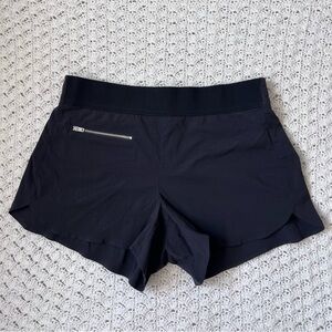 Athleta Zip Pocket Black Shorts 3.5” inseam, size 6